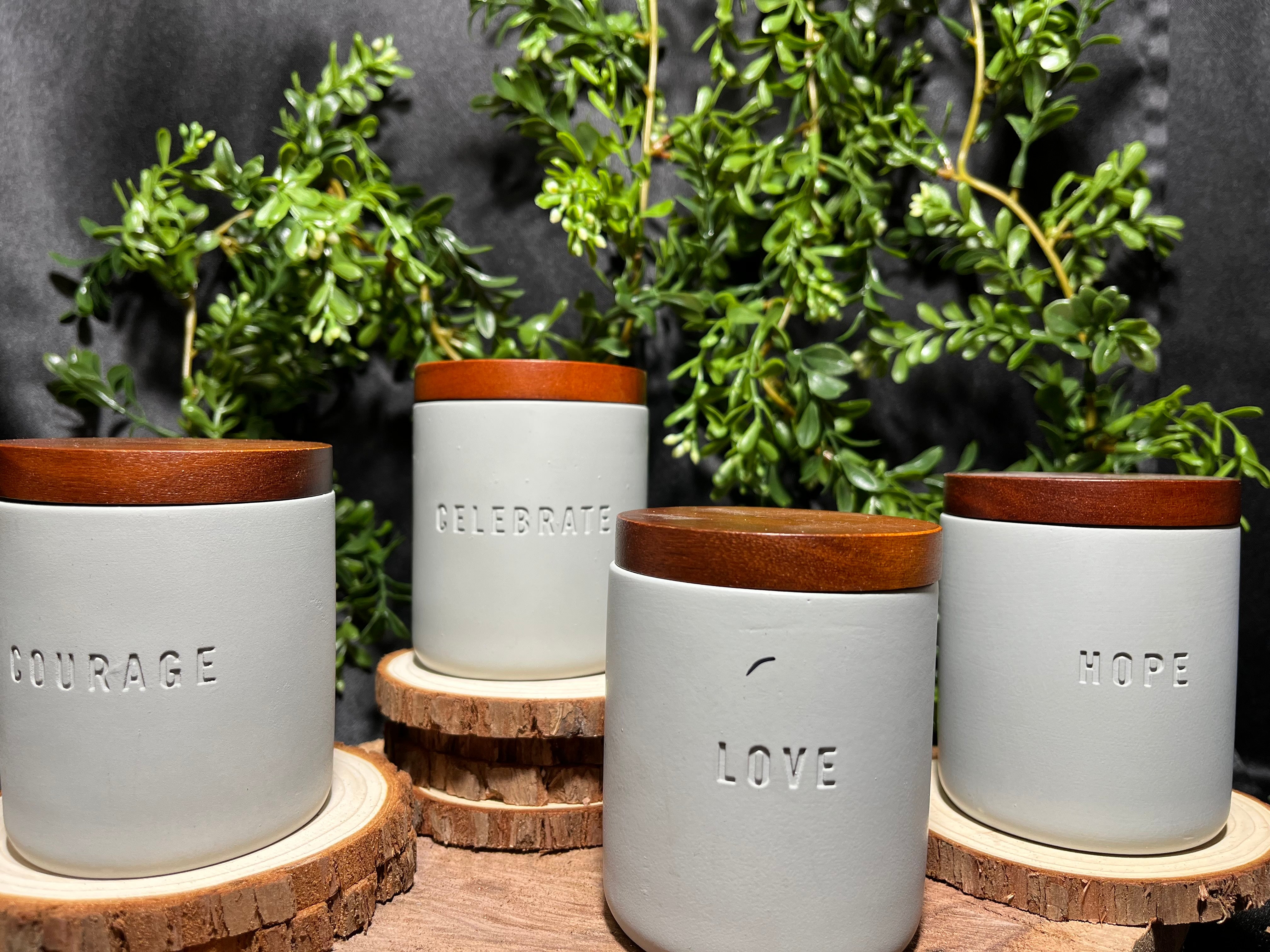 Hope, Love, Courage, Celebrate  Soy Blend Candles